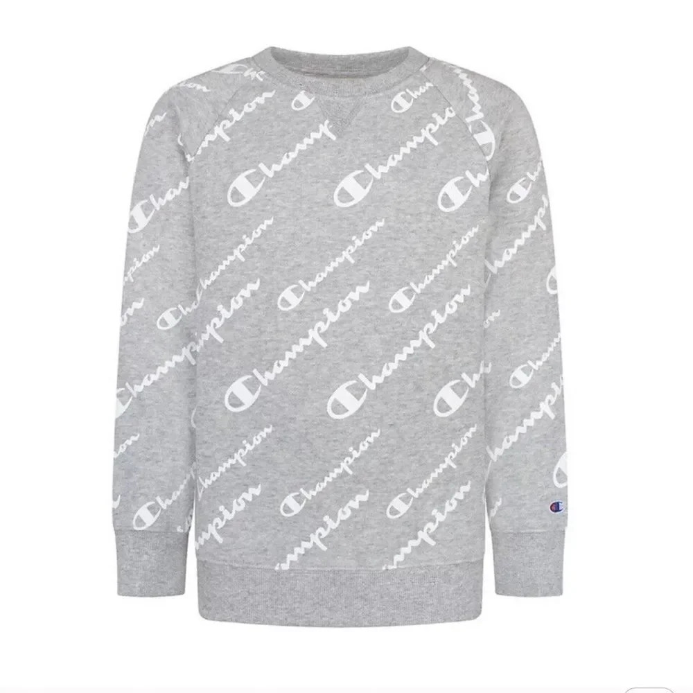 Champion® || Girls Allover Script Fleece
Sweatshirt Long Sleeve Size Medium
